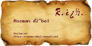 Rozman Ábel névjegykártya