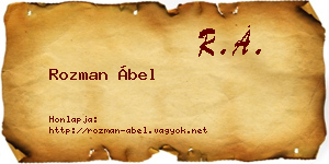 Rozman Ábel névjegykártya